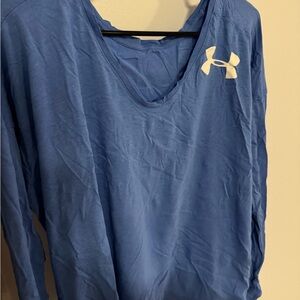 Under Armour Women's Blue Sweatshirt with White Logo